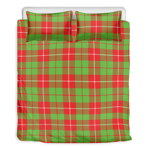 Xmas Plaid Pattern Print Duvet Cover Bedding Set