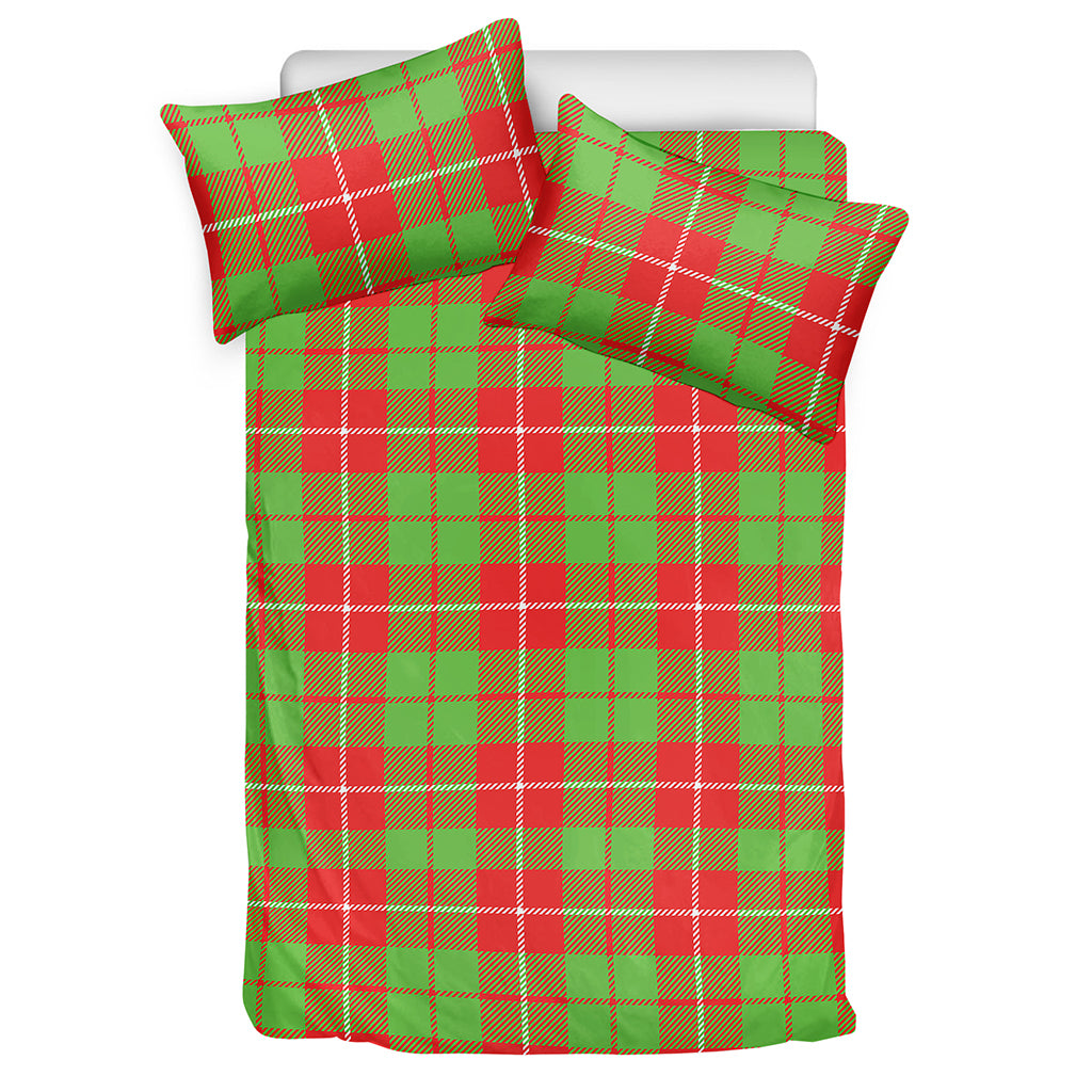 Xmas Plaid Pattern Print Duvet Cover Bedding Set