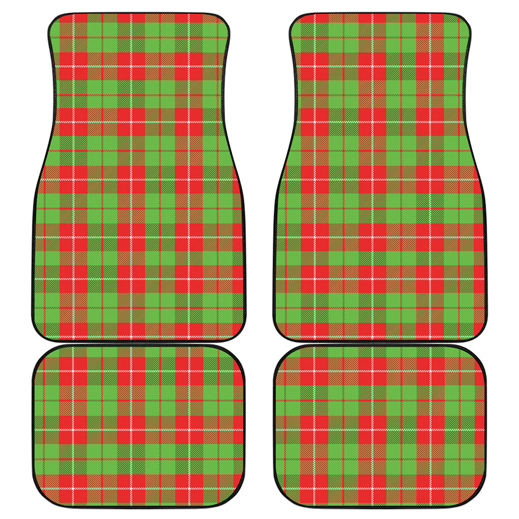 Xmas Plaid Pattern Print Front and Back Car Floor Mats