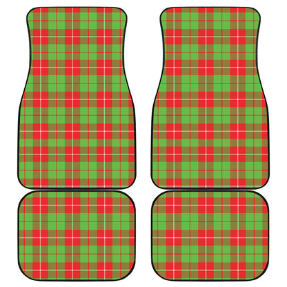 Xmas Plaid Pattern Print Front and Back Car Floor Mats