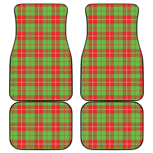 Xmas Plaid Pattern Print Front and Back Car Floor Mats