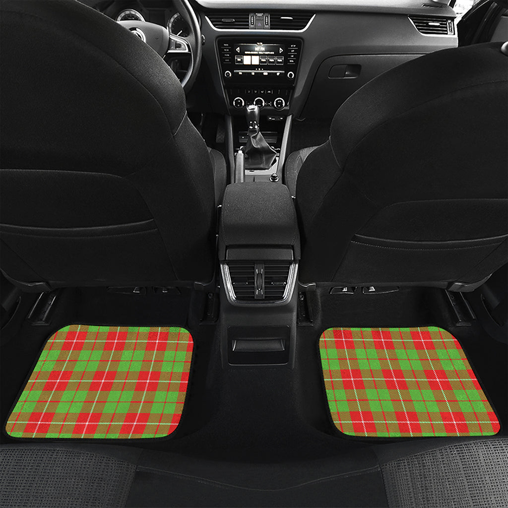 Xmas Plaid Pattern Print Front and Back Car Floor Mats