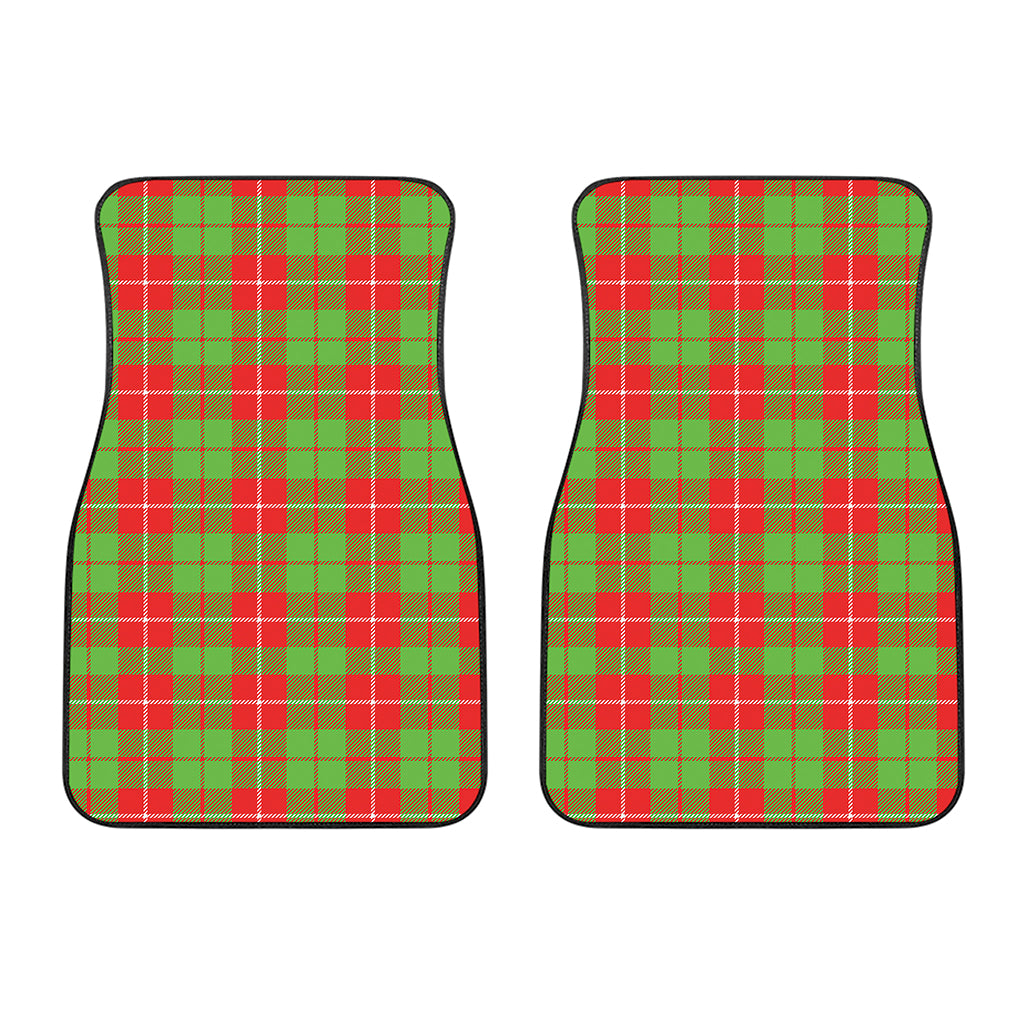 Xmas Plaid Pattern Print Front Car Floor Mats
