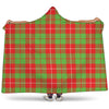 Xmas Plaid Pattern Print Hooded Blanket