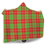 Xmas Plaid Pattern Print Hooded Blanket