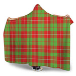 Xmas Plaid Pattern Print Hooded Blanket