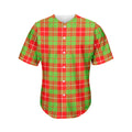 Xmas Plaid Pattern Print Men's Baseball Jersey
