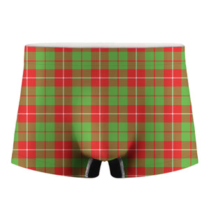 Xmas Plaid Pattern Print Men's Boxer Briefs