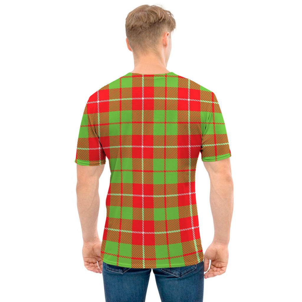 Xmas Plaid Pattern Print Men's T-Shirt