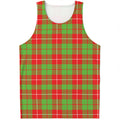Xmas Plaid Pattern Print Men's Tank Top