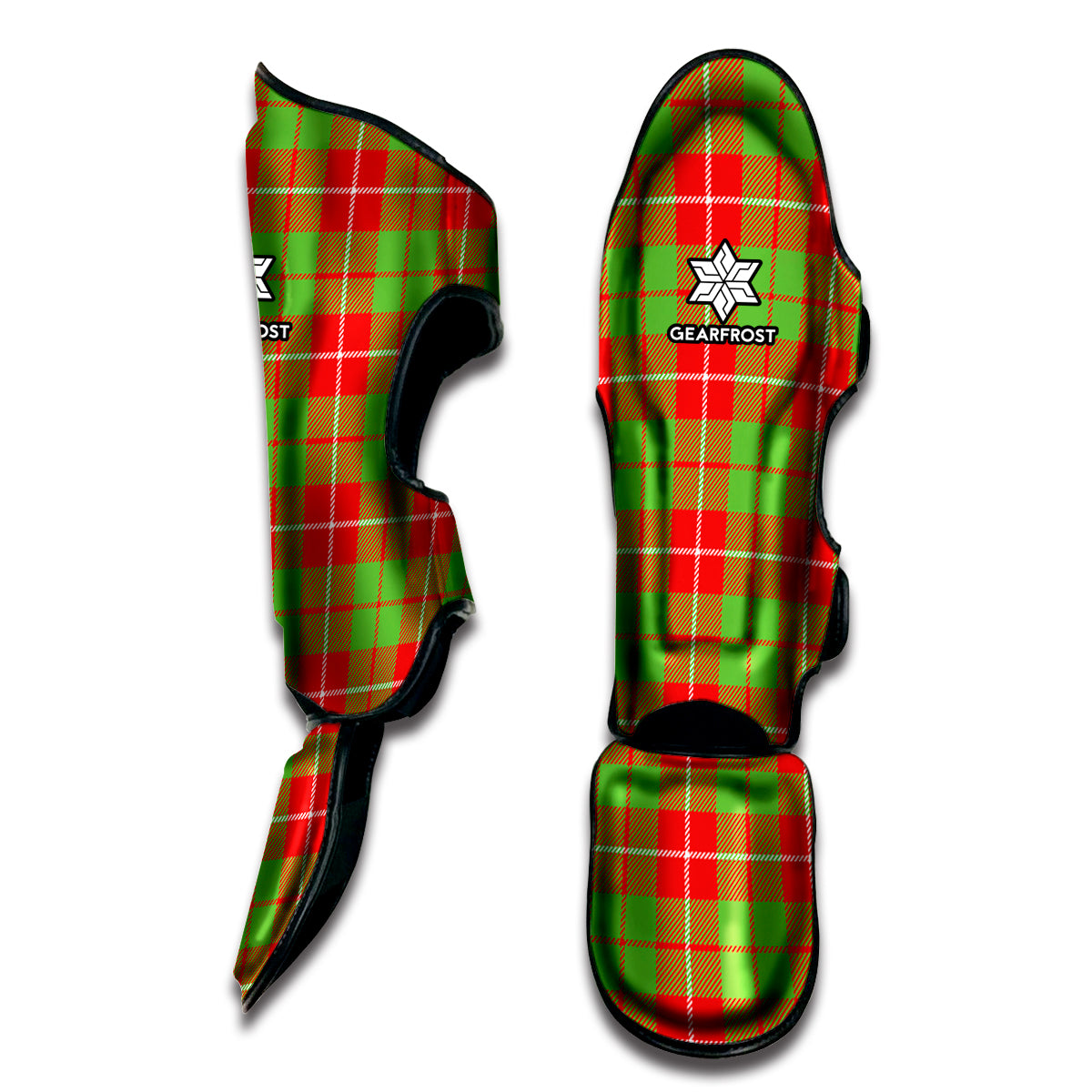 Xmas Plaid Pattern Print Muay Thai Shin Guard