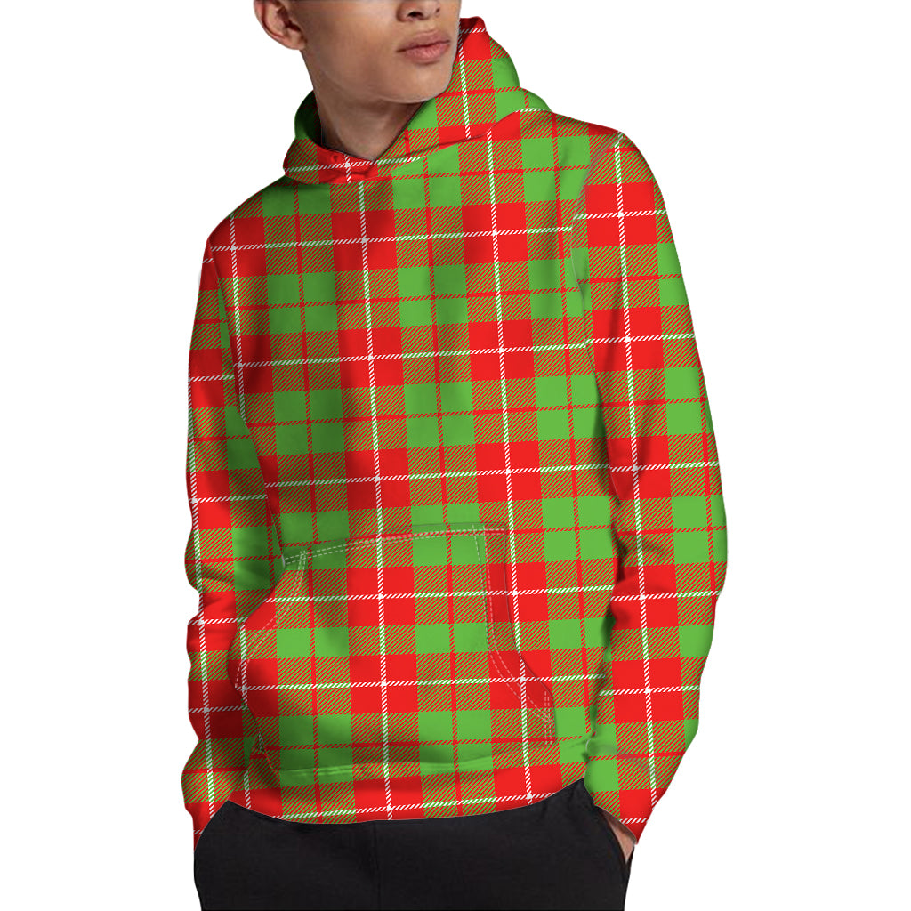 Xmas Plaid Pattern Print Pullover Hoodie