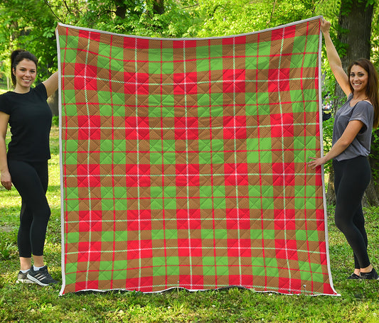 Xmas Plaid Pattern Print Quilt
