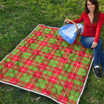 Xmas Plaid Pattern Print Quilt