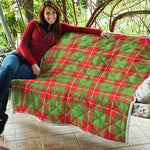 Xmas Plaid Pattern Print Quilt