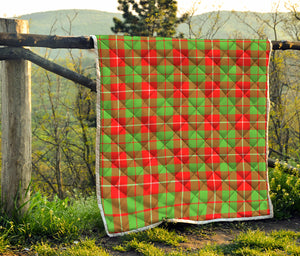 Xmas Plaid Pattern Print Quilt