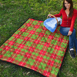 Xmas Plaid Pattern Print Quilt