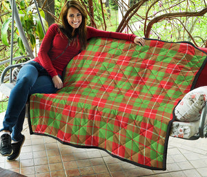 Xmas Plaid Pattern Print Quilt