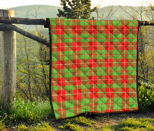 Xmas Plaid Pattern Print Quilt