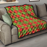 Xmas Plaid Pattern Print Quilt