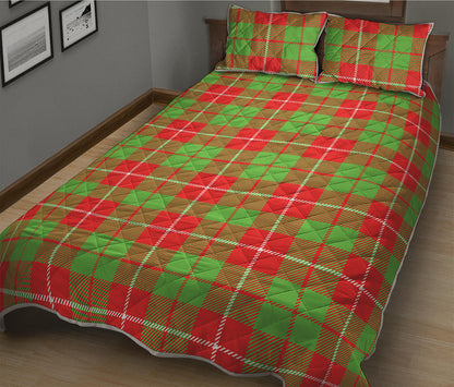 Xmas Plaid Pattern Print Quilt Bed Set