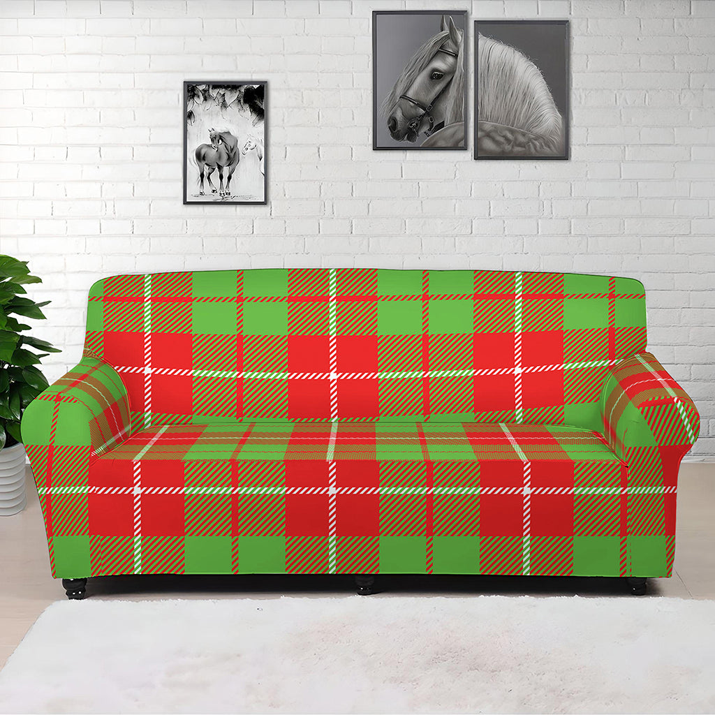 Xmas Plaid Pattern Print Sofa Cover