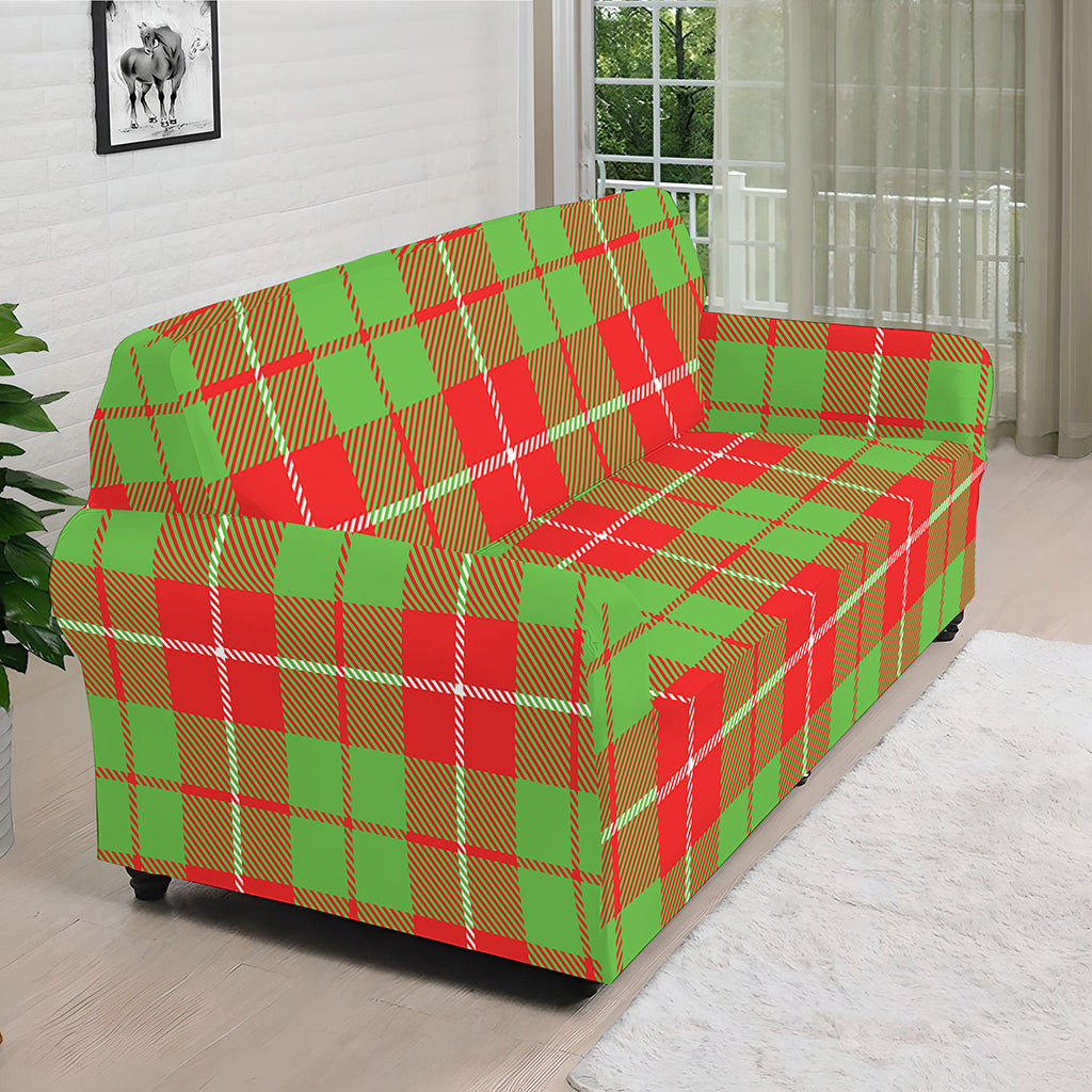Xmas Plaid Pattern Print Sofa Cover