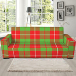 Xmas Plaid Pattern Print Sofa Slipcover