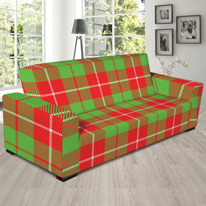 Xmas Plaid Pattern Print Sofa Slipcover