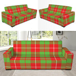 Xmas Plaid Pattern Print Sofa Slipcover