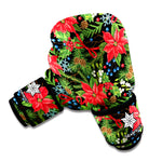 Xmas Poinsettia Pattern Print Boxing Gloves