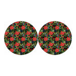 Xmas Poinsettia Pattern Print Car Coasters