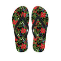 Xmas Poinsettia Pattern Print Flip Flops