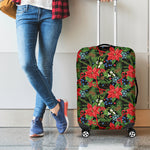 Xmas Poinsettia Pattern Print Luggage Cover