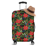 Xmas Poinsettia Pattern Print Luggage Cover