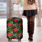 Xmas Poinsettia Pattern Print Luggage Cover