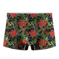 Xmas Poinsettia Pattern Print Men's Boxer Briefs