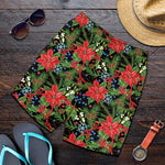 Xmas Poinsettia Pattern Print Men's Shorts