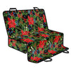 Xmas Poinsettia Pattern Print Pet Car Back Seat Cover