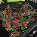 Xmas Poinsettia Pattern Print Pet Car Back Seat Cover