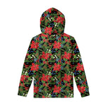 Xmas Poinsettia Pattern Print Pullover Hoodie