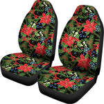 Xmas Poinsettia Pattern Print Universal Fit Car Seat Covers