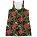 Xmas Poinsettia Pattern Print Women's Racerback Tank Top