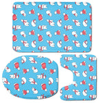 Xmas Polar Bear Pattern Print 3 Piece Bath Mat Set