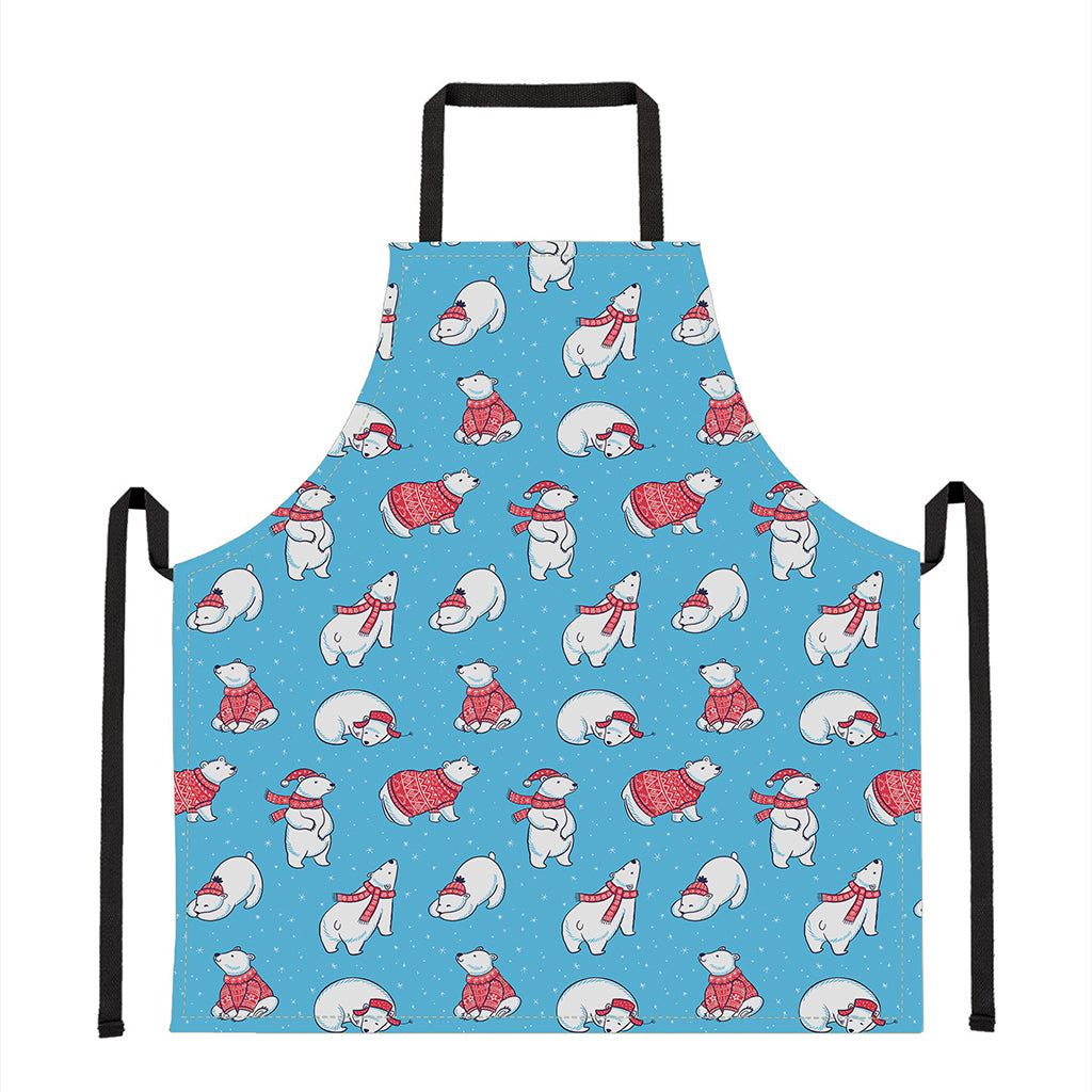 Xmas Polar Bear Pattern Print Apron