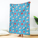 Xmas Polar Bear Pattern Print Blanket