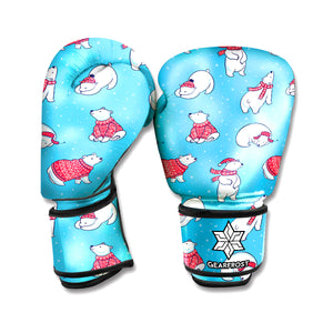 Xmas Polar Bear Pattern Print Boxing Gloves