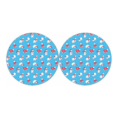 Xmas Polar Bear Pattern Print Car Coasters