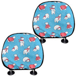 Xmas Polar Bear Pattern Print Car Headrest Covers