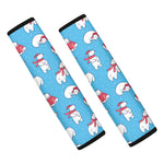 Xmas Polar Bear Pattern Print Car Seat Belt Covers